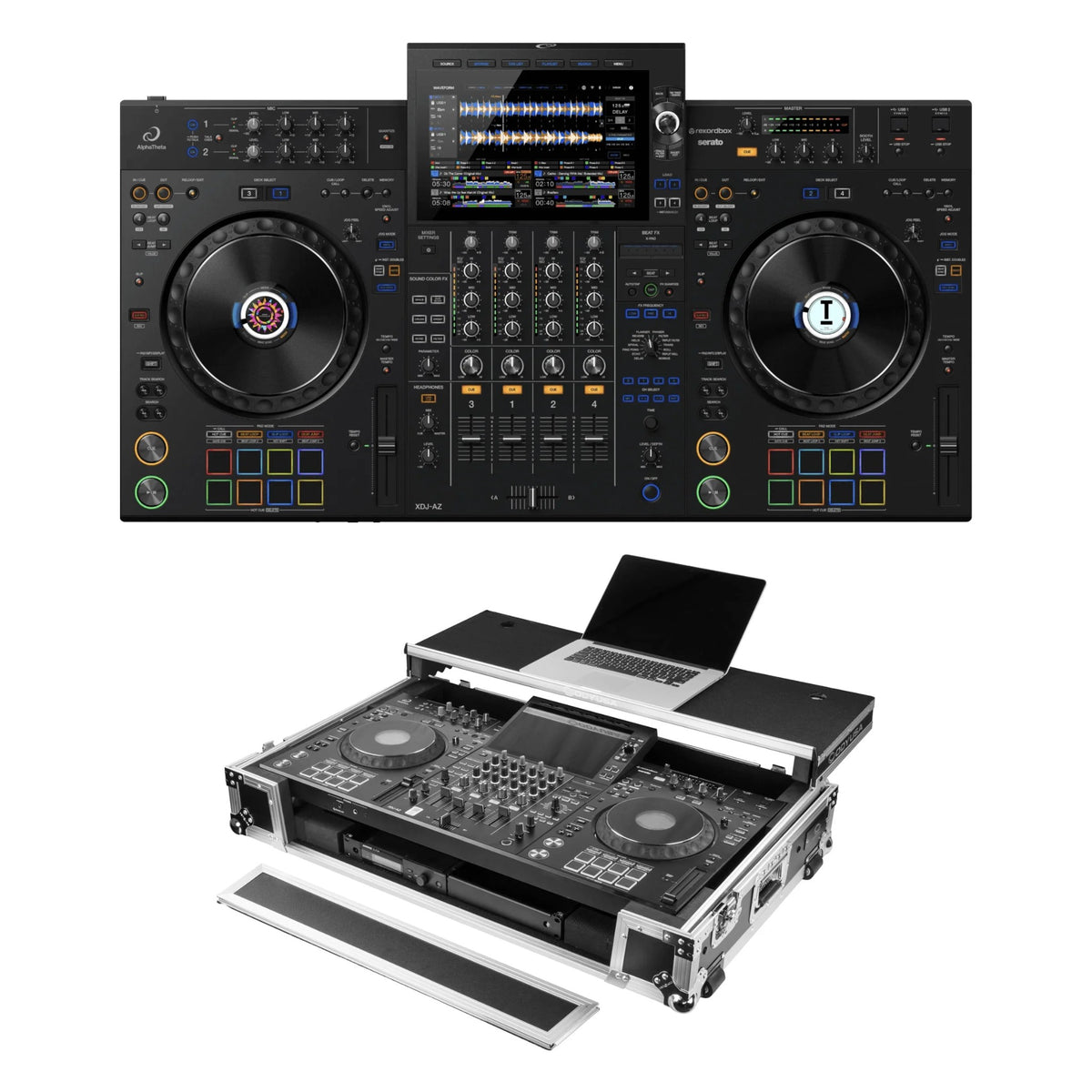 AlphaTheta XDJ-AZ + Odyssey FZGSATXDJAZW Flight Case Bundle