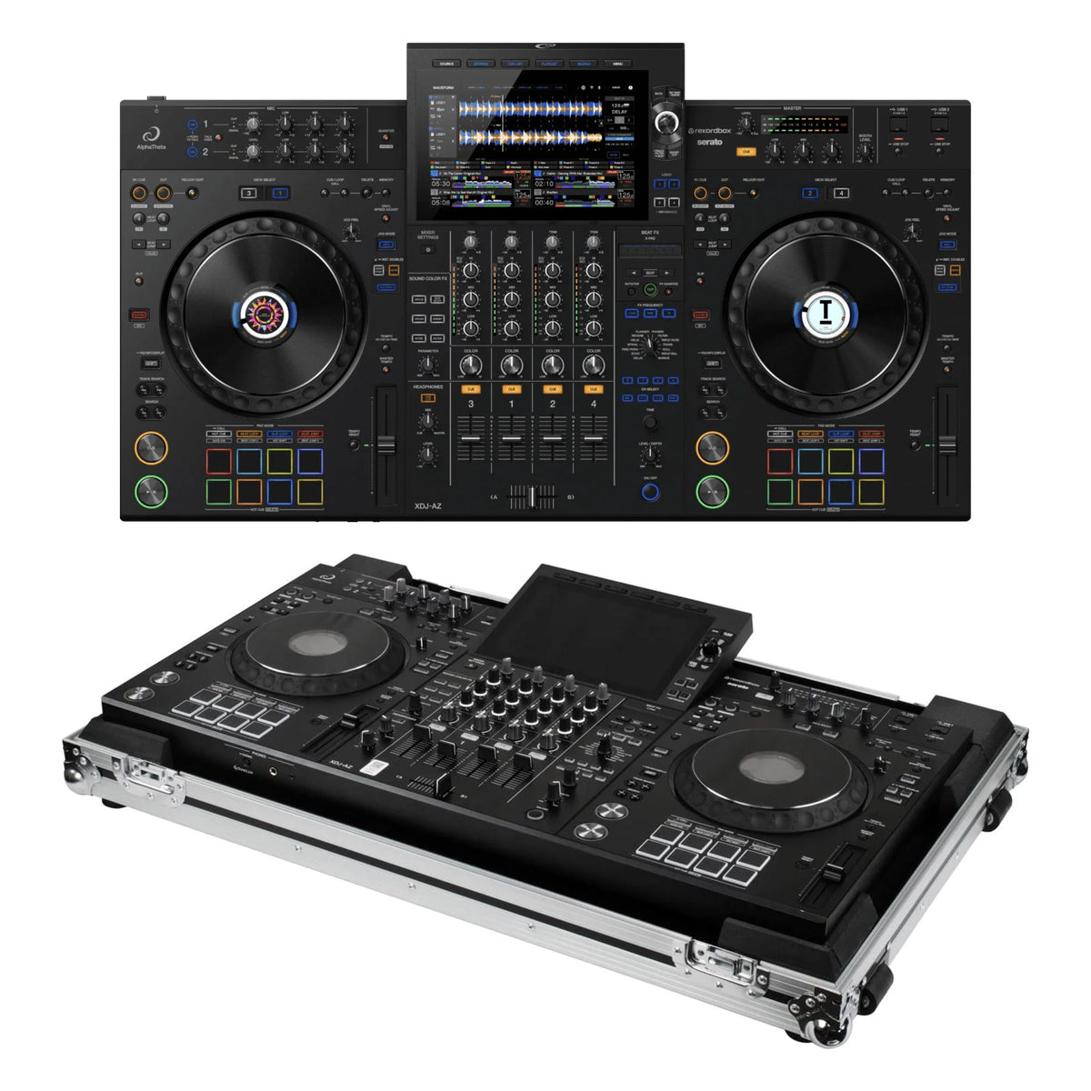 AlphaTheta XDJ-AZ + Odyssey FZXDJAZW Flight Case Bundle