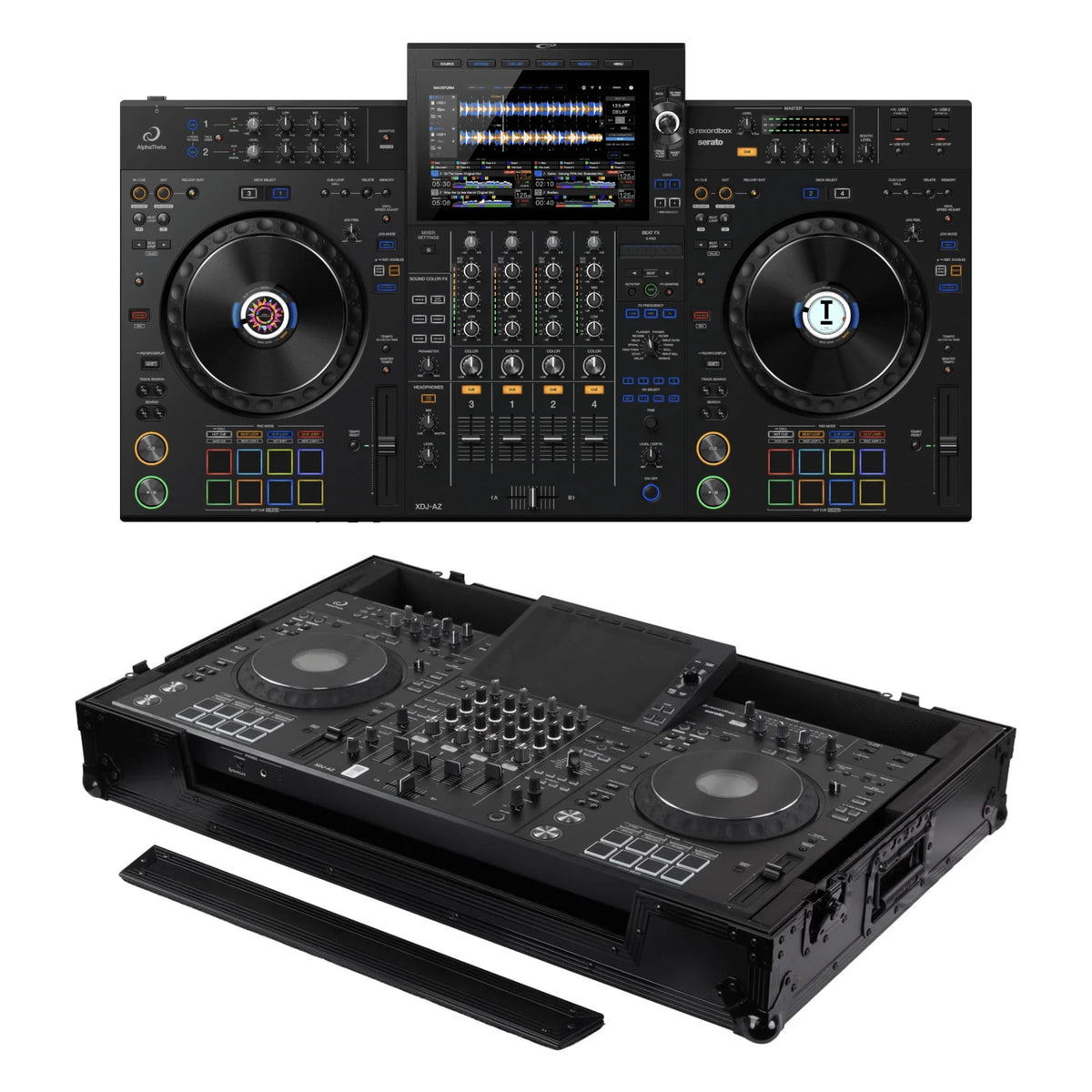 AlphaTheta XDJ-AZ + Odyssey RC-XDJAZWBL Road Case Bundle
