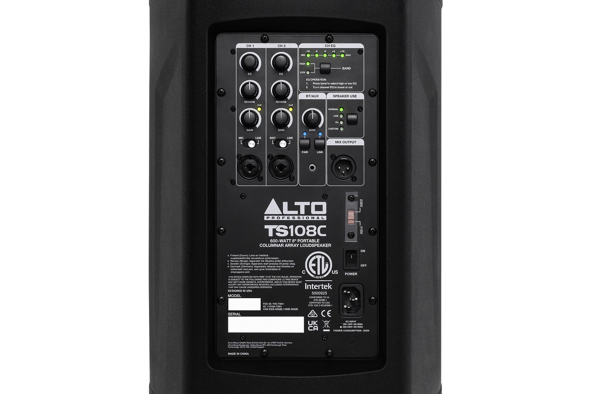 Alto TS108C - 600W Portable Column Array PA Speaker with DSP and Bluetooth