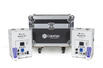 Colorkey Dazzler FX MK2 Pack - 2 Dazzler FX MK2 Bundle with Road Case (White)