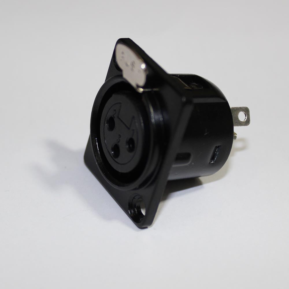 ProX Panel Mount XLR-3 PIN Female Black