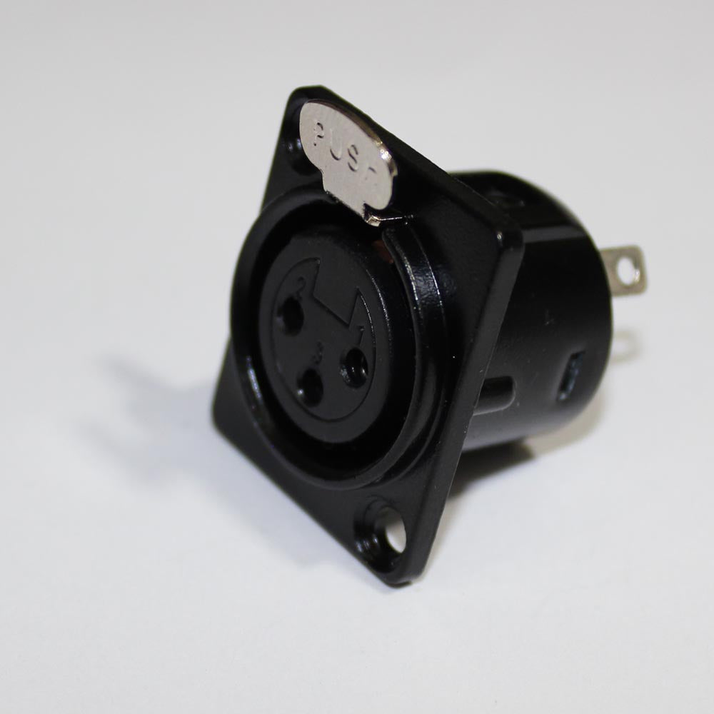 ProX Panel Mount XLR-3 PIN Female Black