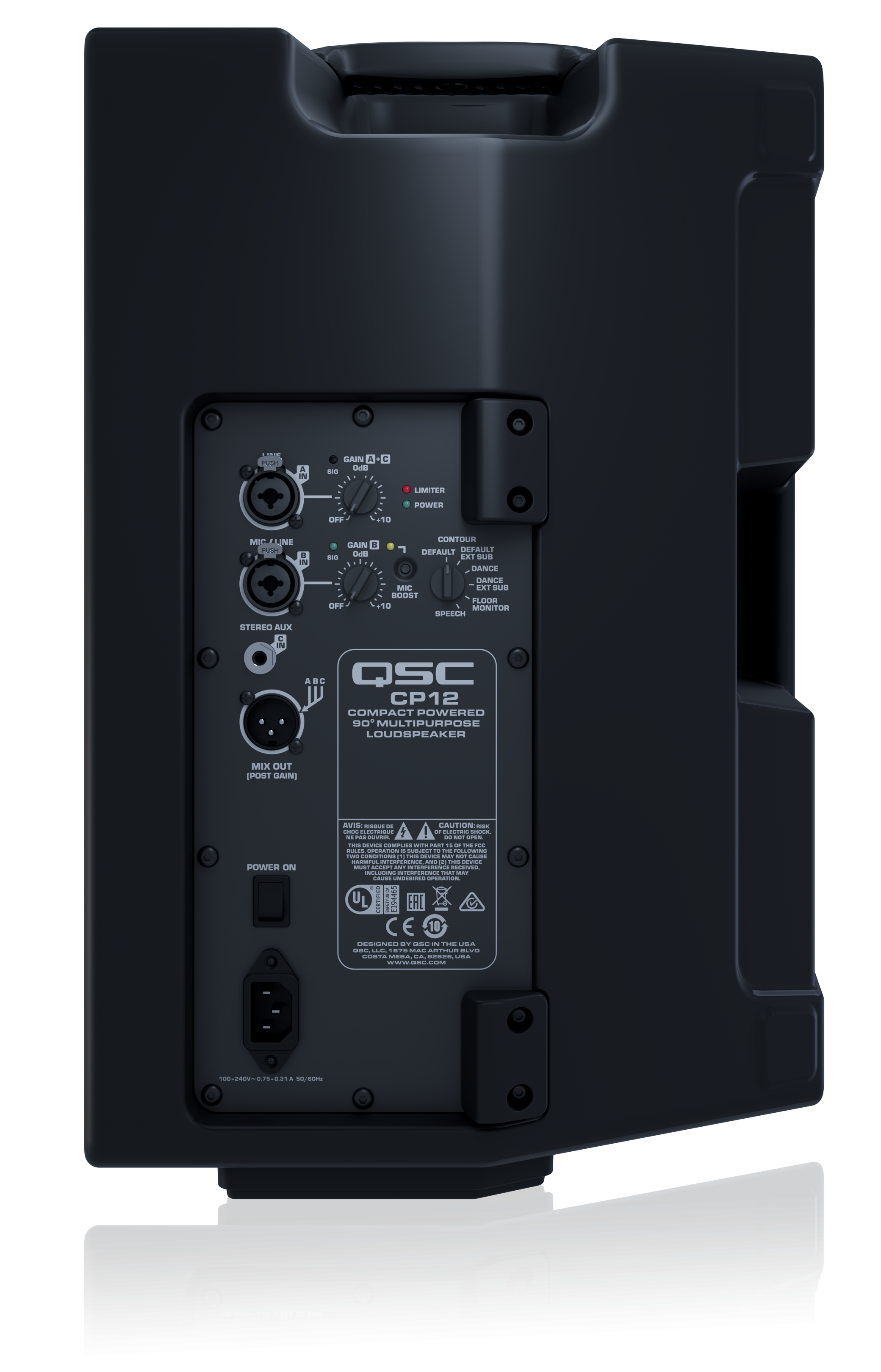 QSC CP12 - 1000 Watt 12-inch 2-Way Compact Powered Loudspeaker (Single)