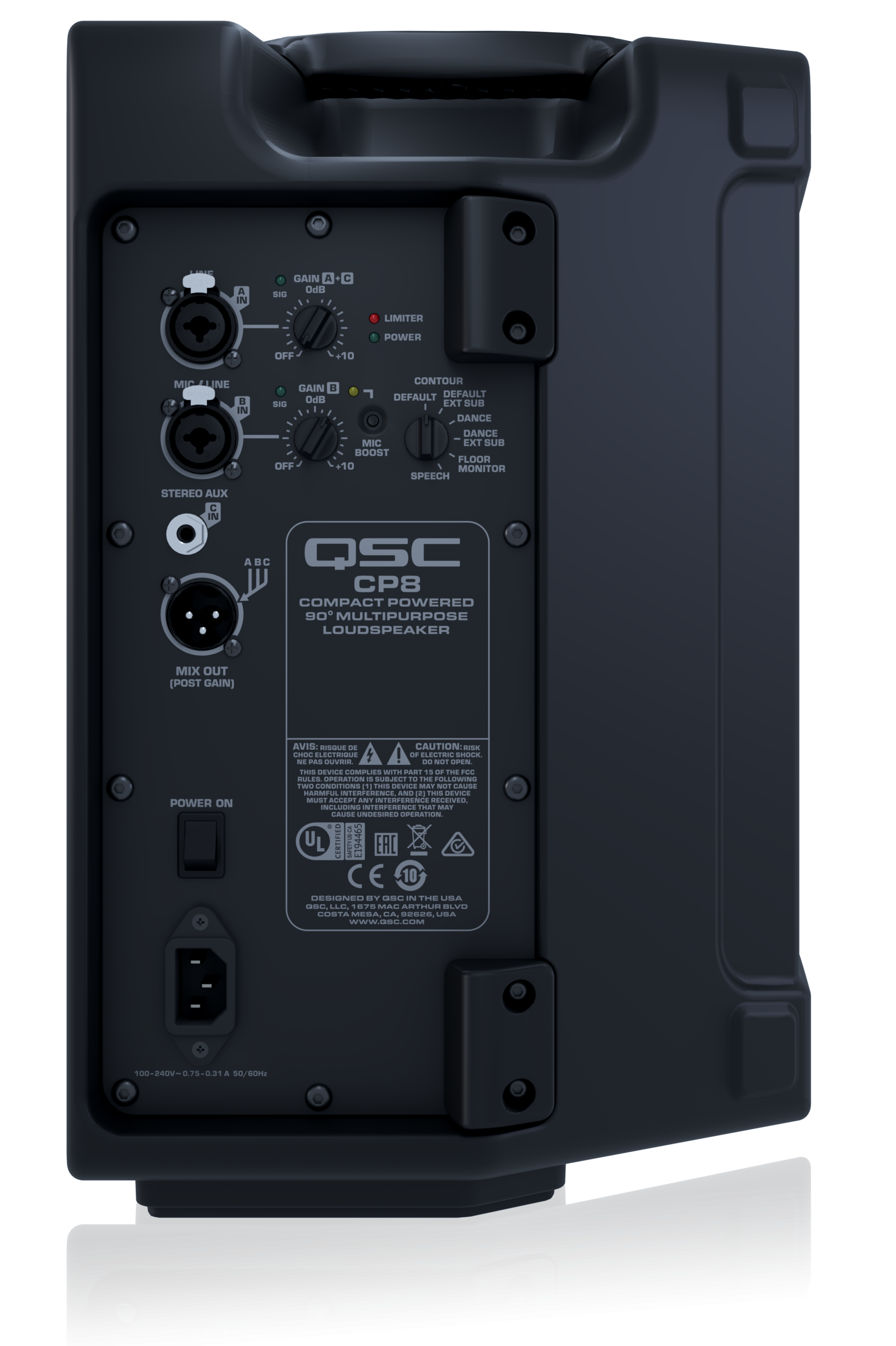 QSC CP8 - 1000 Watt 8-inch 2-Way Compact Powered Loudspeaker (Single)