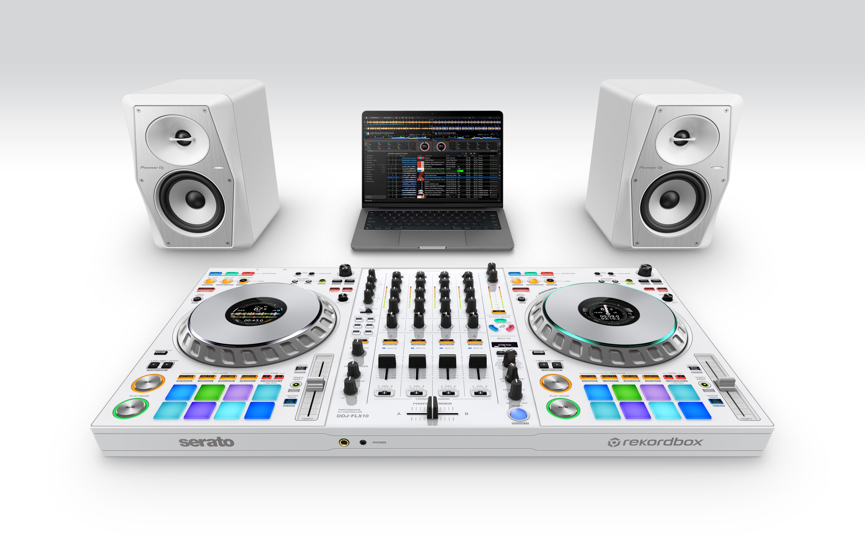 Pioneer DJ DDJ-FLX10-W - 4-channel DJ controller for Rekordbox & Serato (White, Limited Edition)