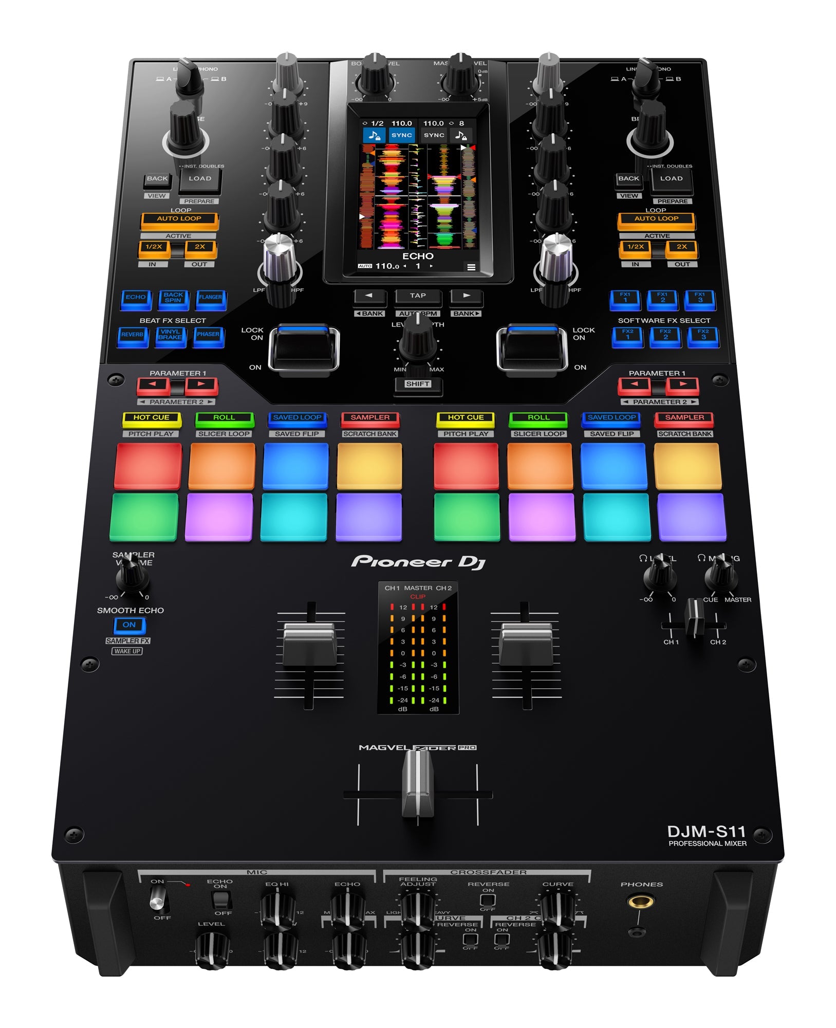 Pioneer DJ DJM-S11 - Professional Scratch Style 2-channel DJ Mixer (Black) - Open Box