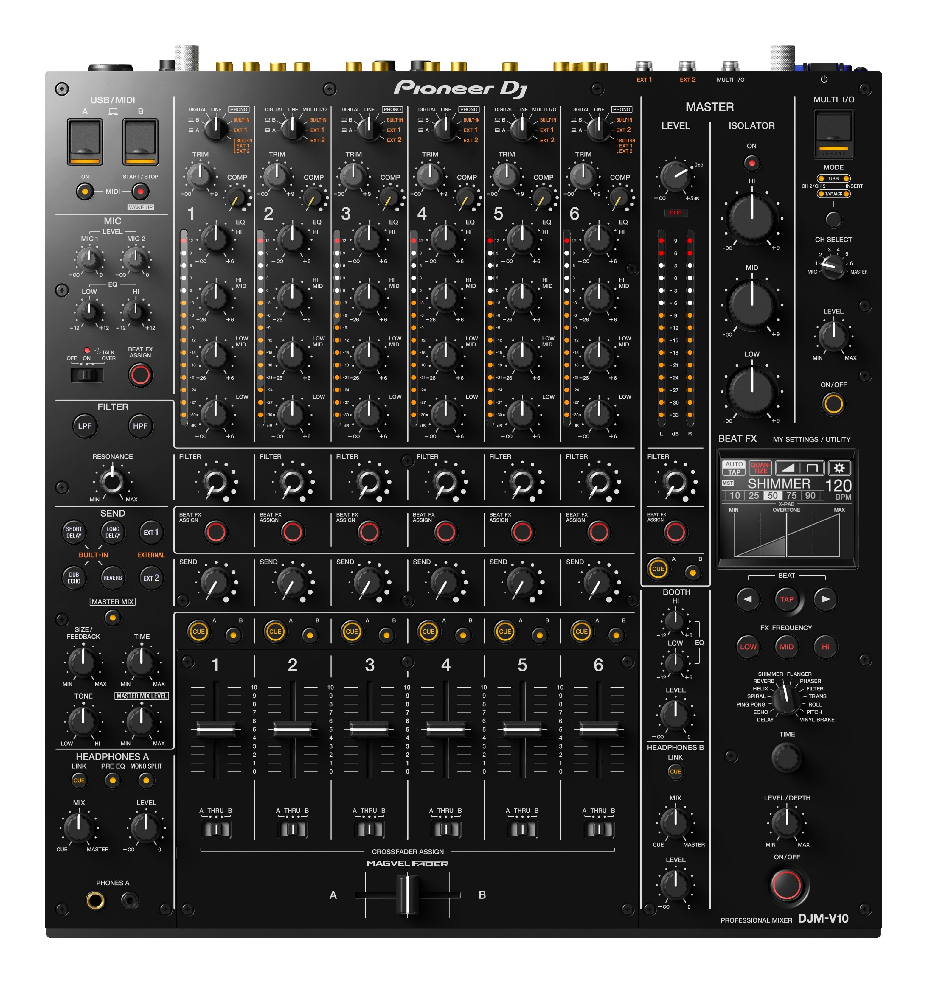 Pioneer DJ DJM-V10 - 6-Channel Club Mixer - Open Box