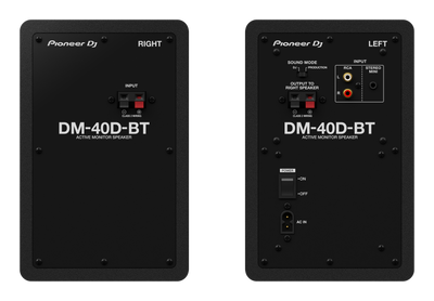 Pioneer DJ DM-40D-BT - 4-Inch Desktop Monitor System with Bluetooth Functionality (Pair, Black)