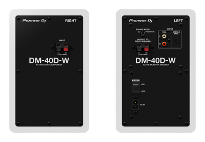 Pioneer DJ DM-40D-W - 4-Inch Desktop Monitor System (Pair, White) - Open Box!.