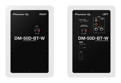 Pioneer DJ DM-50D-BT-W - 5-Inch Desktop Monitor System with Bluetooth Functionality (Pair, White)