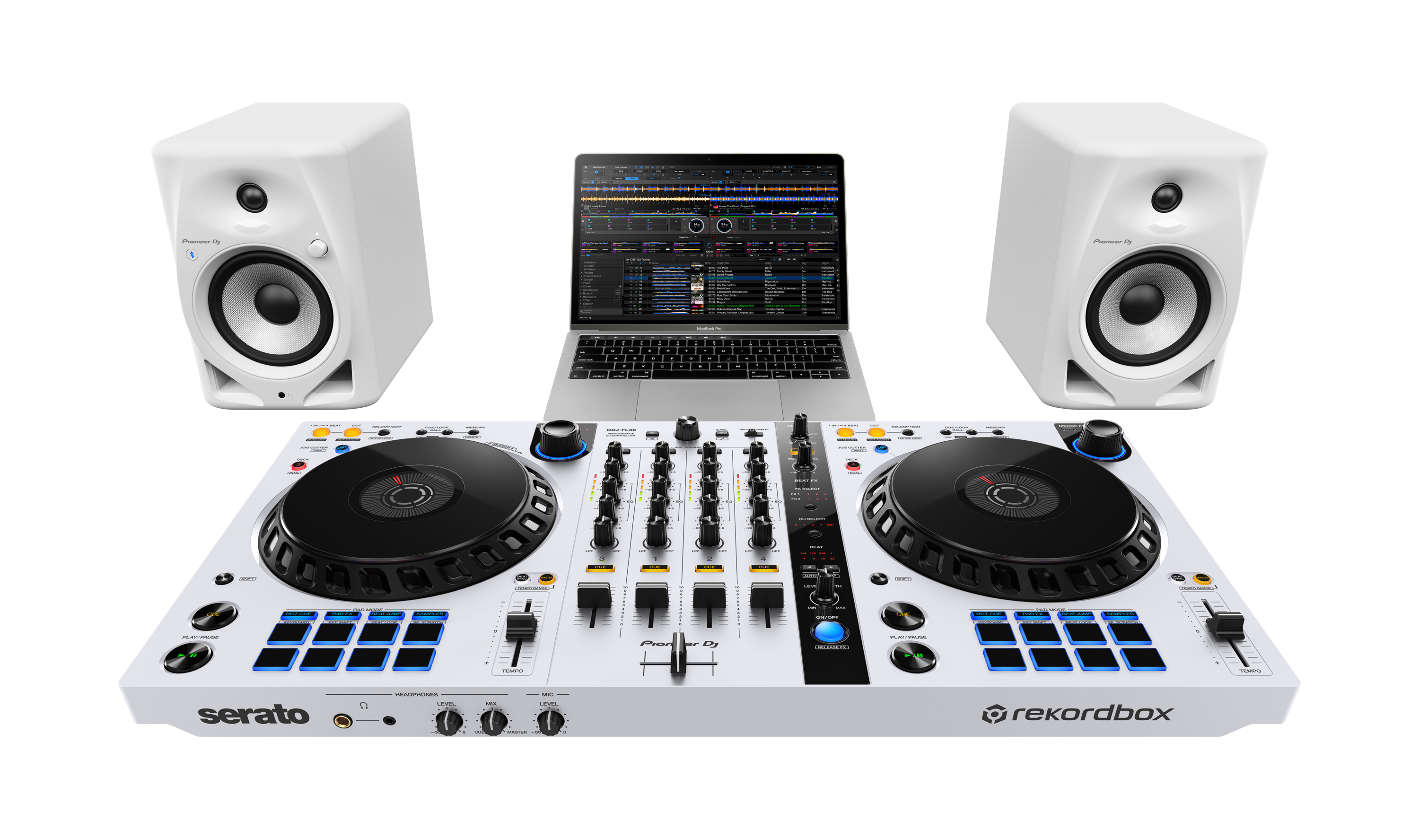 Pioneer DJ DM-50D-BT-W - 5-Inch Desktop Monitor System with Bluetooth Functionality (Pair, White)