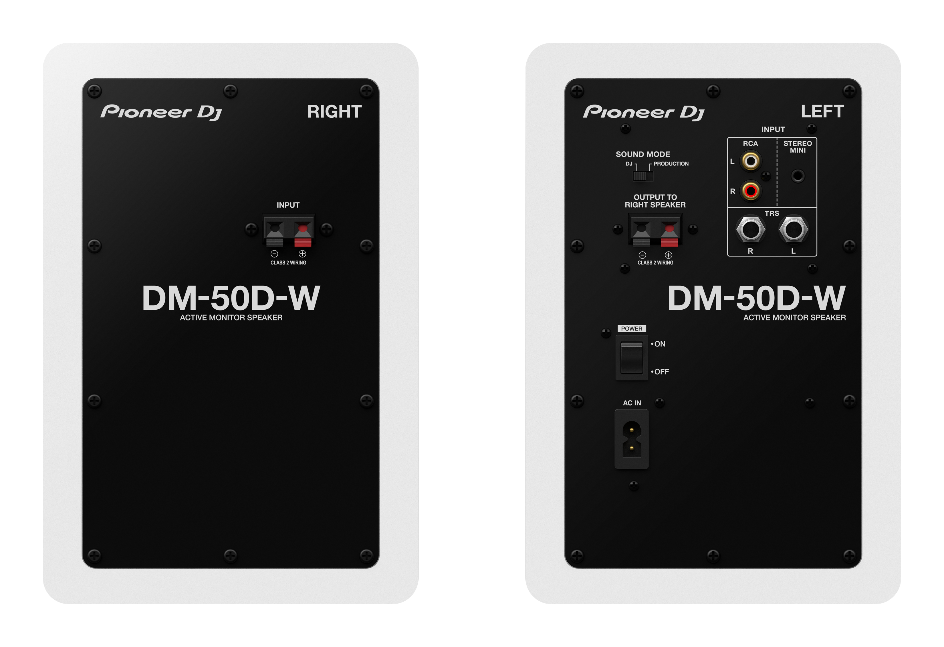 Pioneer DJ DM-50D-W - 5” Desktop Monitor System (Pair, White)