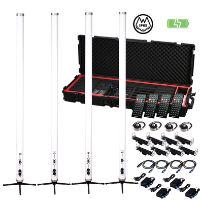JMAZ PROFESSIONAL ELECTRO T5 4PK - High CRI RGBW+WW LED Battery Powered Outdoor Tube Kit