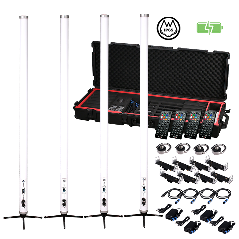 JMAZ PROFESSIONAL ELECTRO T5 4PK - High CRI RGBW+WW LED Battery Powered Outdoor Tube Kit