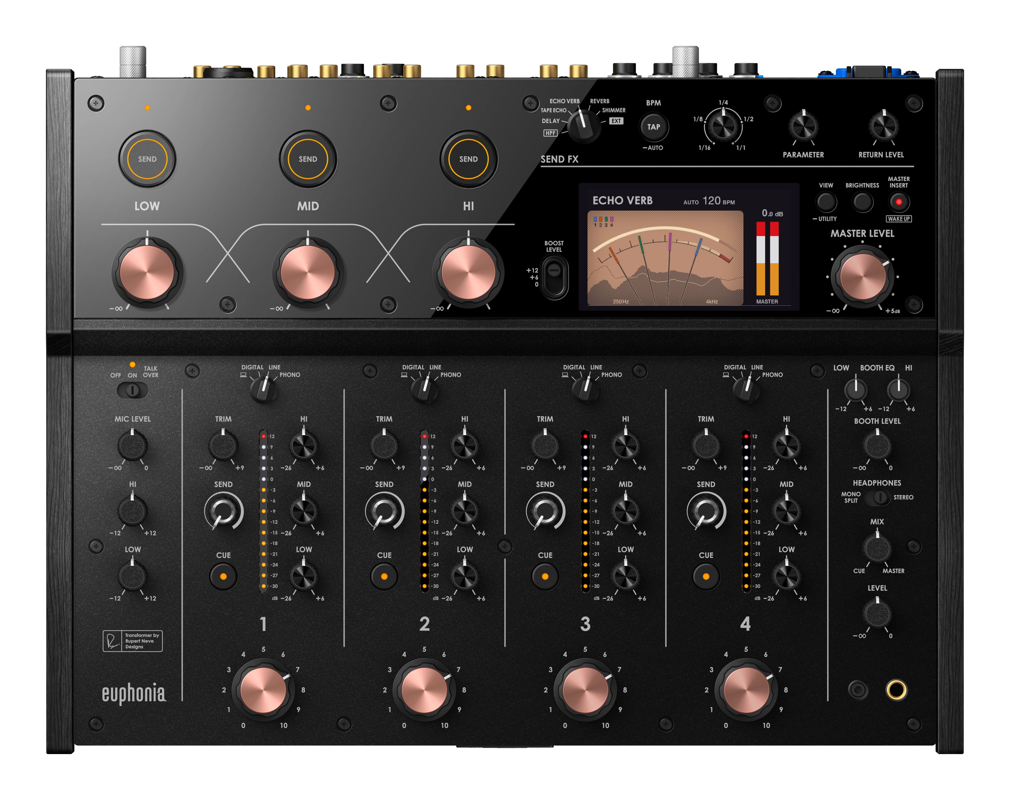 AlphaTheta euphonia DJミキサー 本体 AlphaTheta Euphonia Professional 4-Channel Rotary DJ Mixer | The