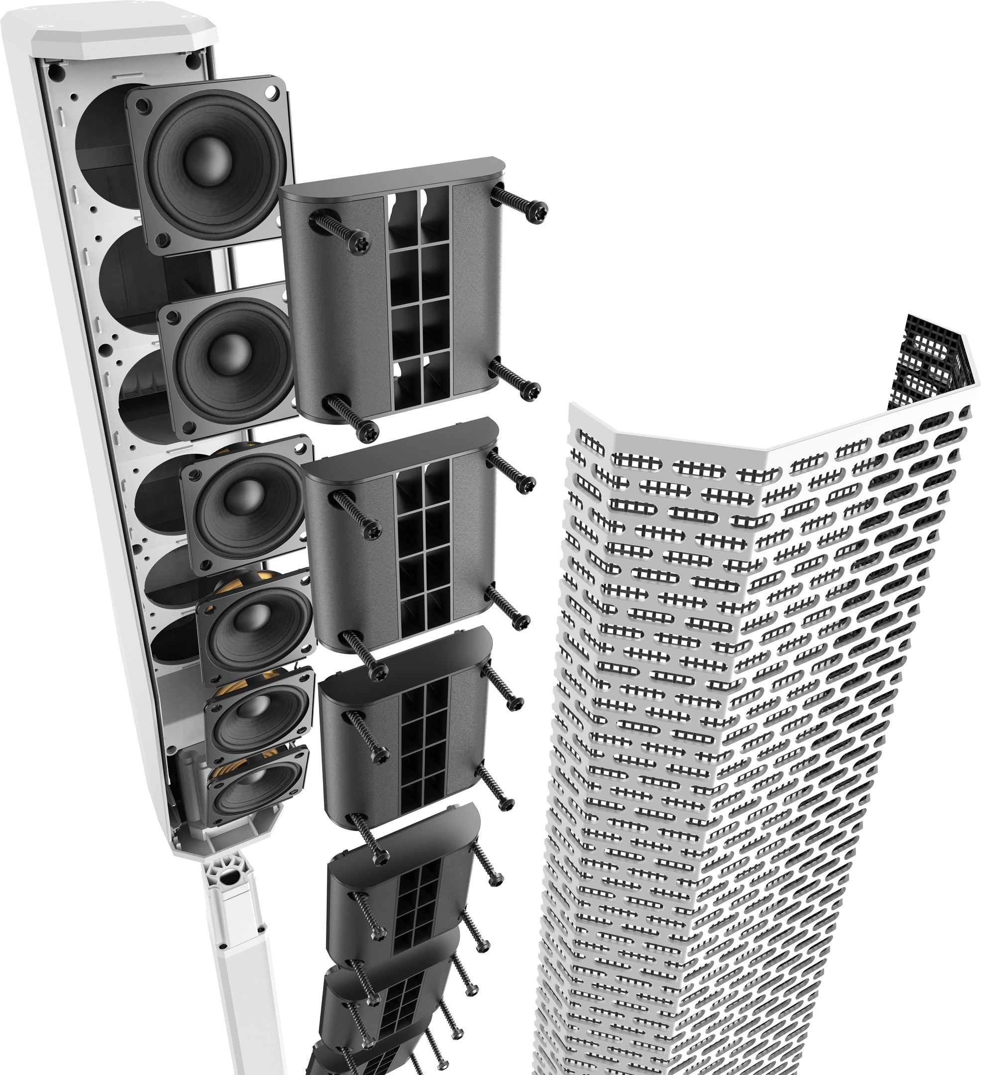 Electro-Voice EVOLVE30M-W - Portable Powered Column System, Global (White)
