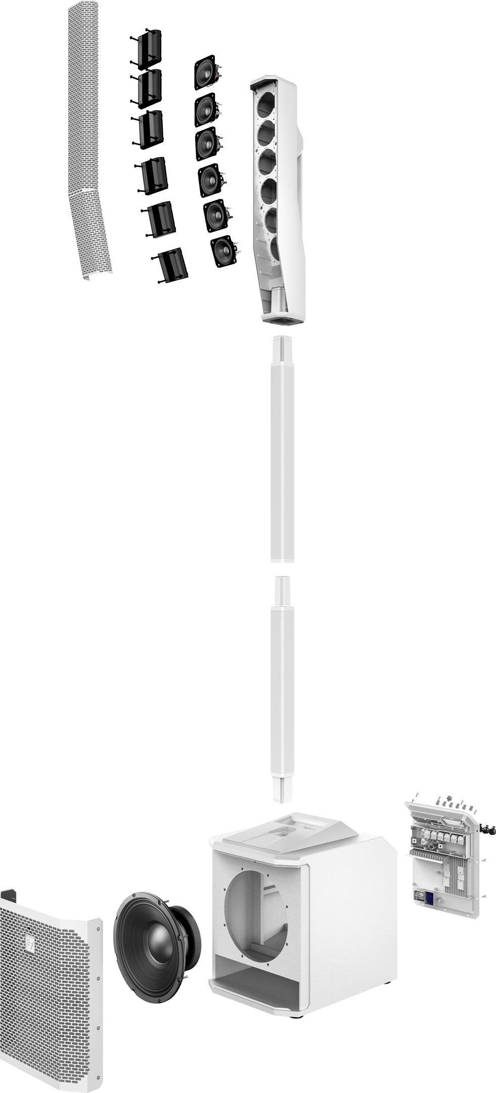 Electro-Voice EVOLVE30M-W - Portable Powered Column System, Global (White)
