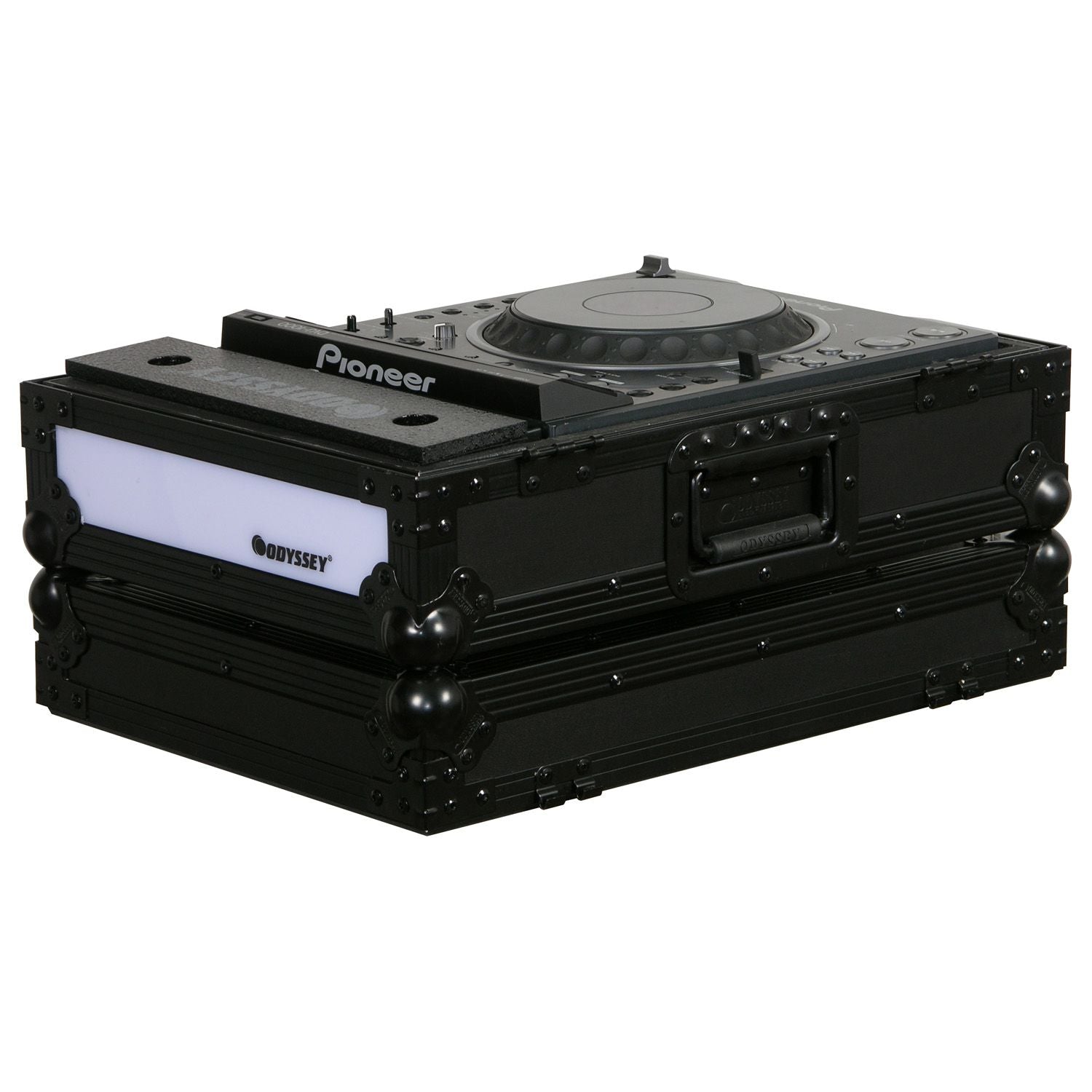Odyssey FFXCDJBL - Black Universal Large Format Tabletop CD Digital Media Player Case with LED Panel