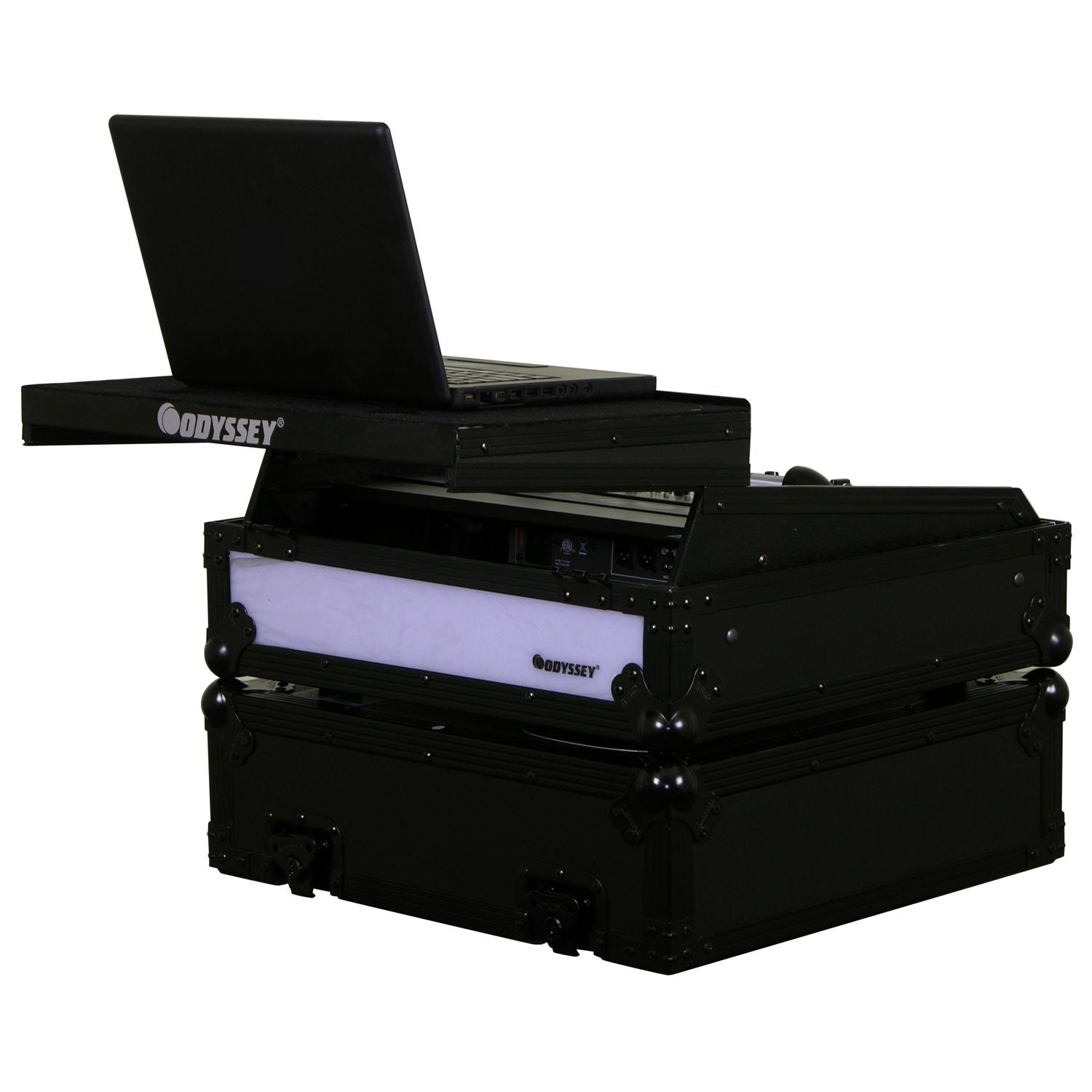 Odyssey FFXGS10BL - Black 10U 19 Inch Rack Mountable Mixer Case with Glide Platform and LED Panel
