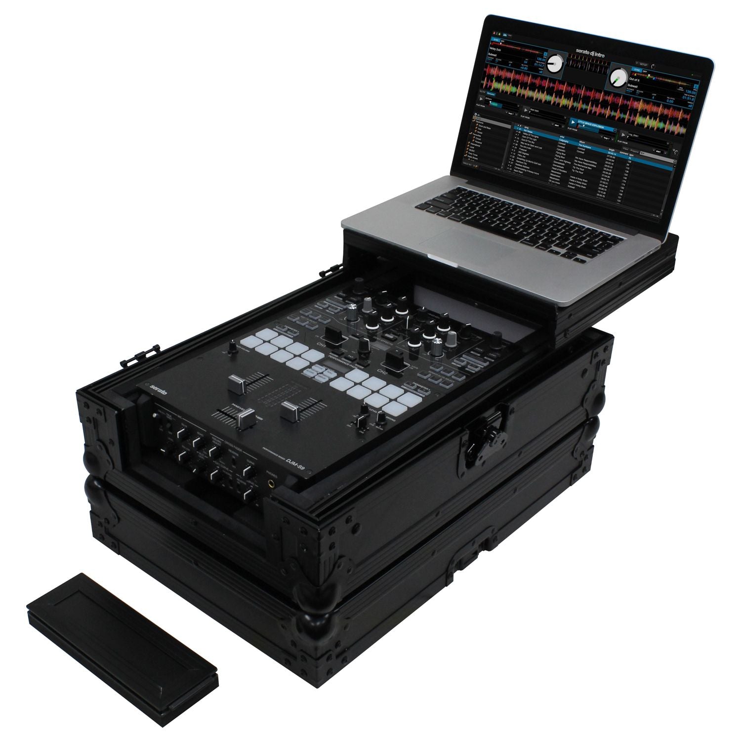 Odyssey FFXGS10MX1XDBL - Black Low Profile Universal 10 Inch Format DJ Mixer Case with Glide Platform and LED Panel