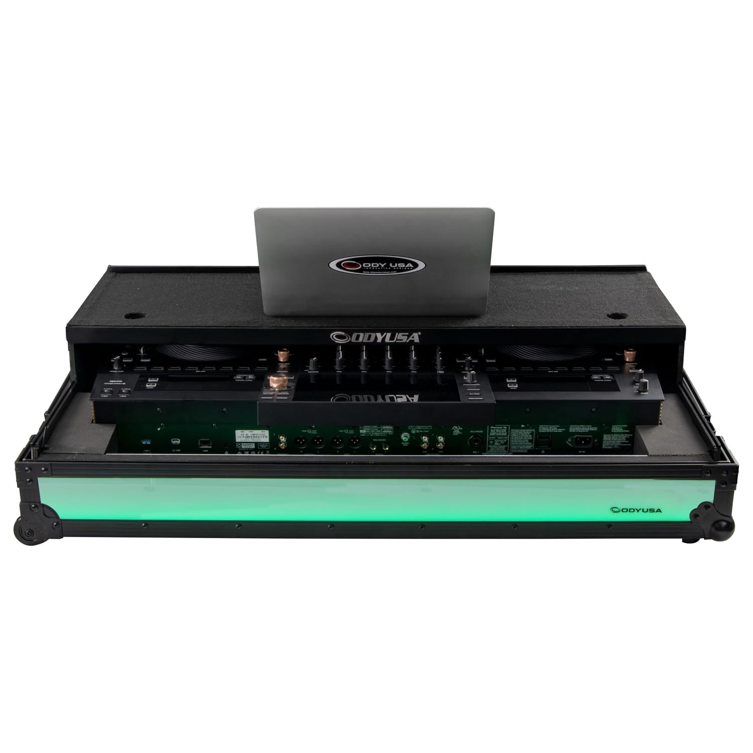 Odyssey FFXOPUSQUADCW1 - Pioneer DJ OPUS-QUAD Flight Effects Case with Glide Style Laptop Platform and Wheels