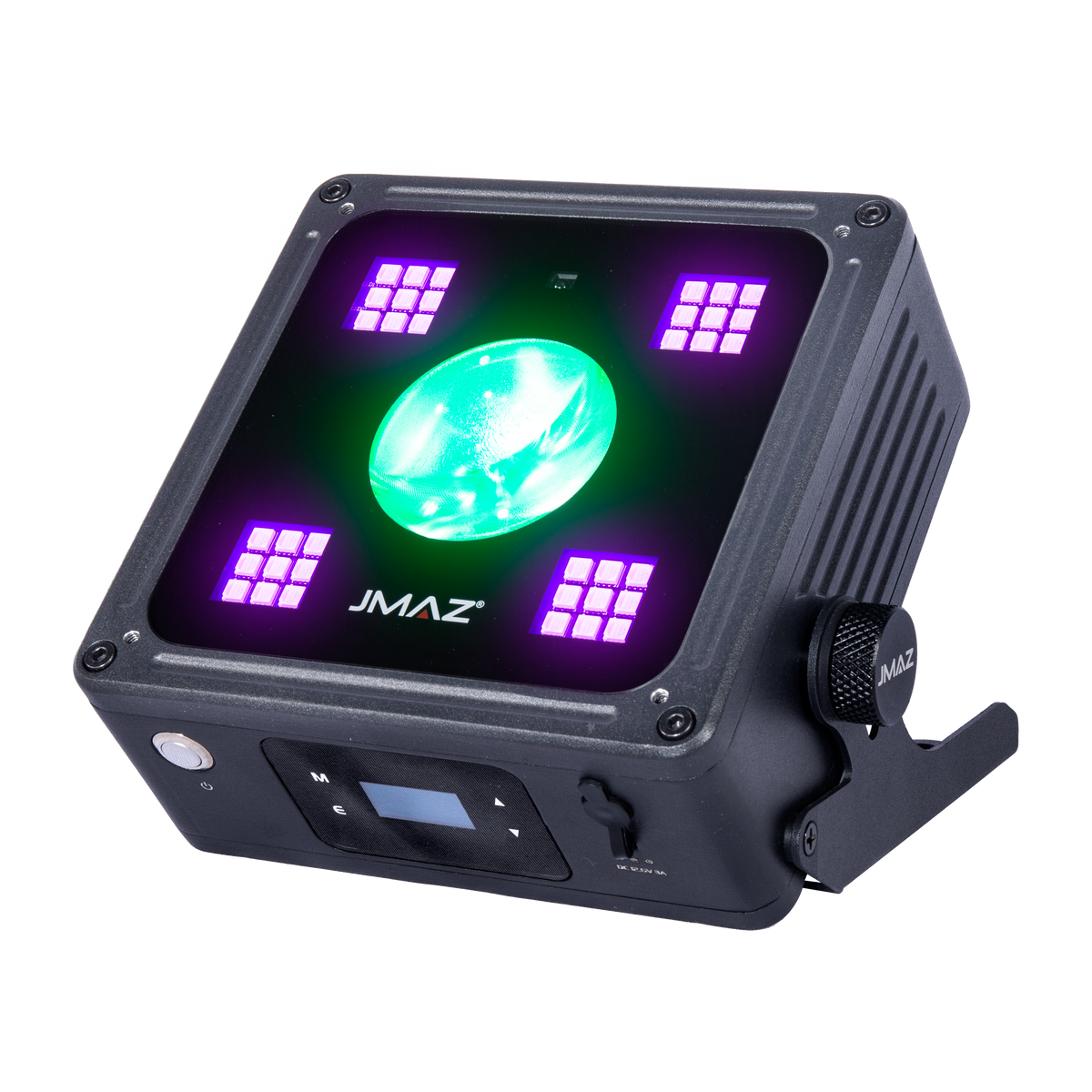 JMAZ MAD PAR RUBIX - 20W RGBA + 36 × 0.5W RGBWW SMD LED IP65 Outdoor Battery-Powered Dual-Effect Par Wash Light with Wireless DMX, Diffuser & Remote