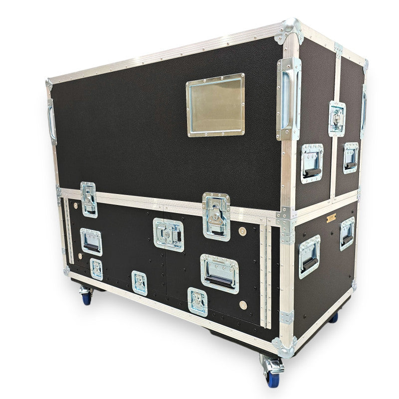 ProX DiGiCo Quantum 326 Flip-Ready Hydraulic Console Easy Retracting Lifting 2x2U Rack Space Flight Case with wheels by ZCASE