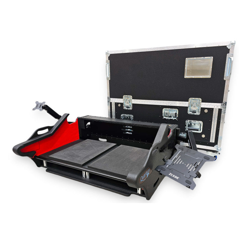 ProX DiGiCo Quantum 326 Flip-Ready Hydraulic Console Easy Retracting Lifting 2x2U Rack Space Flight Case with wheels by ZCASE
