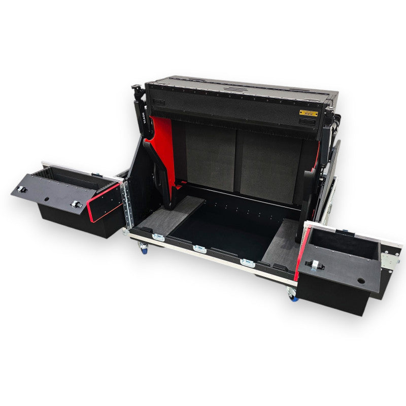 ProX DiGiCo Quantum 326 Flip-Ready Hydraulic Console Easy Retracting Lifting 2x2U Rack Space Flight Case with wheels by ZCASE