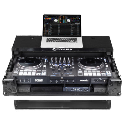 Odyssey FRBLGLP1UWPERFORMER - RANE PERFORMER Black Label 1U Case with Glide Style Laptop Platform and Wheels