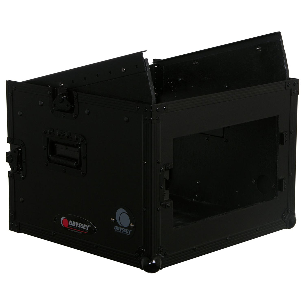 Odyssey FZ1006BL Black 10U Top Slanted 6U Vertical Pro Combo Rack - Image 2