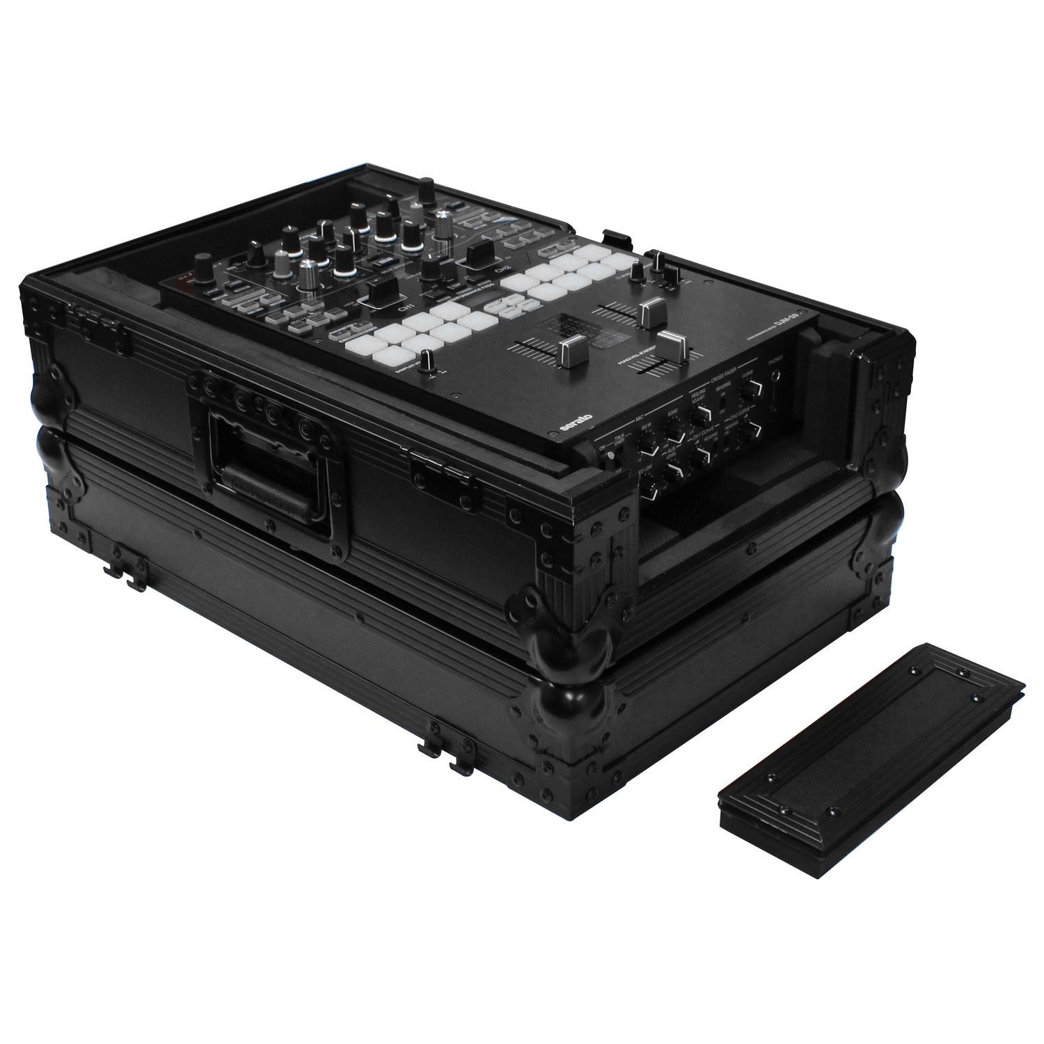 Odyssey FZ10MIXXDBL -  Universal Black 10″ Format DJ Mixer Flight Case with Extra Deep Rear Compartment