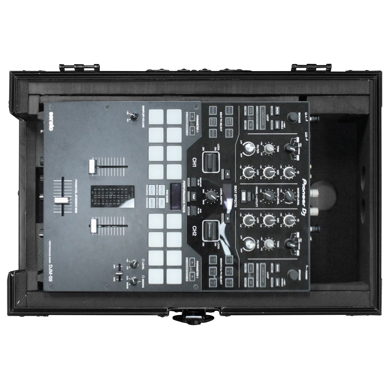 Odyssey FZ10MIXXDBL -  Universal Black 10″ Format DJ Mixer Flight Case with Extra Deep Rear Compartment
