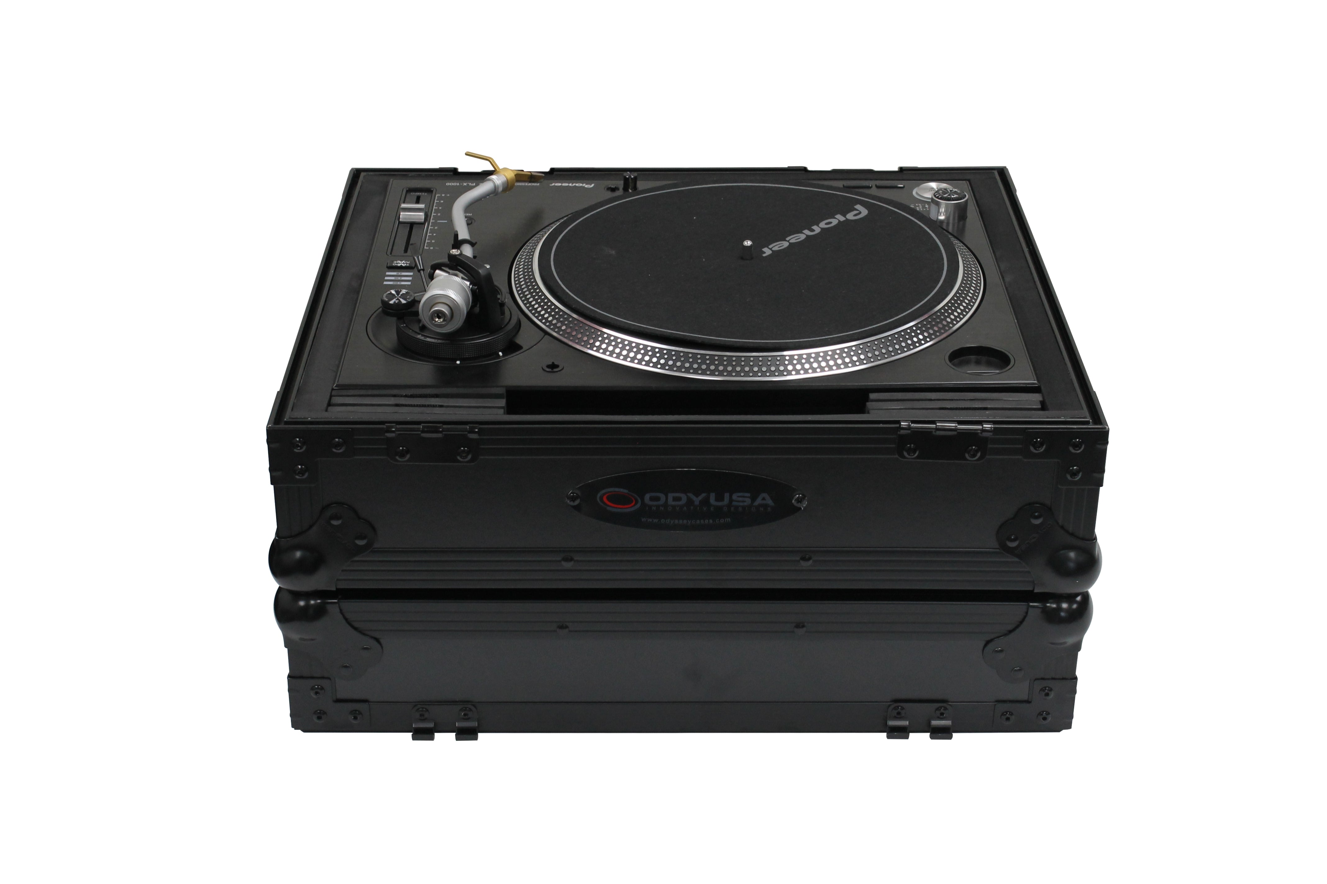 Odyssey FZ1200BL - All Black Technics 1200 Style DJ Turntable Flight Case