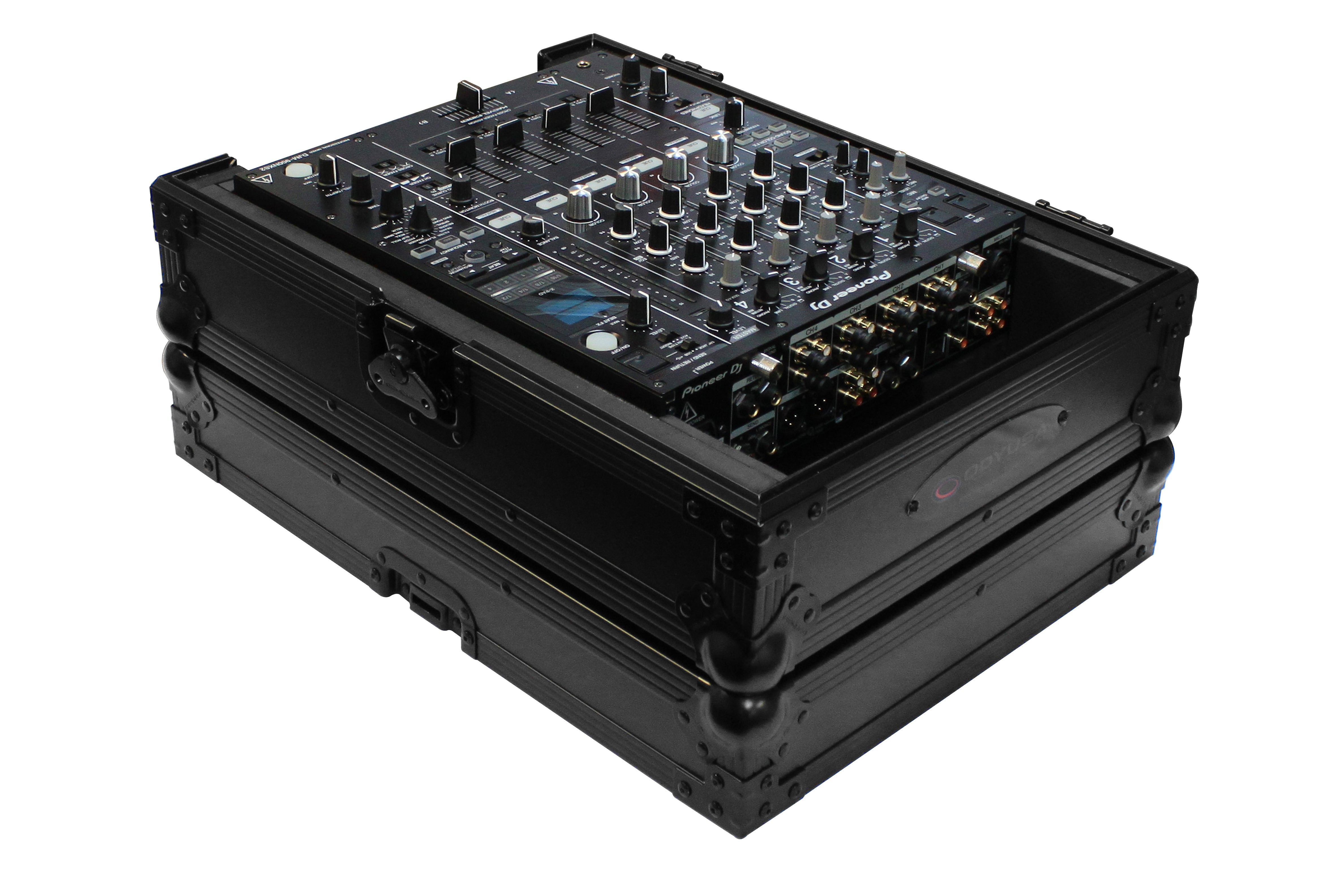 Odyssey FZ12MIXXDBL - All Black Universal 12" Format DJ Mixer Case Pro-Duty with Extra Deep Rear Cable Space