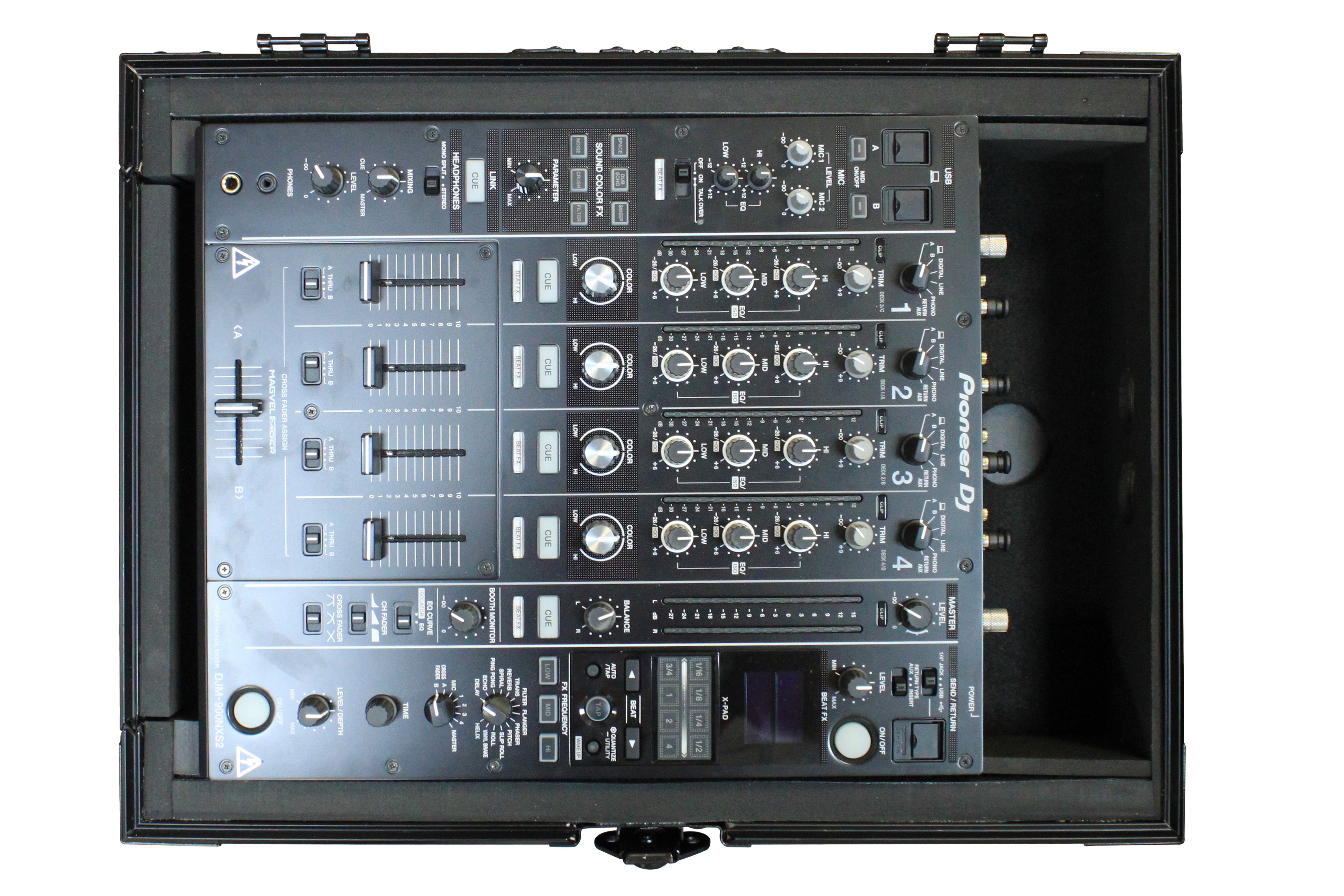 Odyssey FZ12MIXXDBL - All Black Universal 12" Format DJ Mixer Case Pro-Duty with Extra Deep Rear Cable Space
