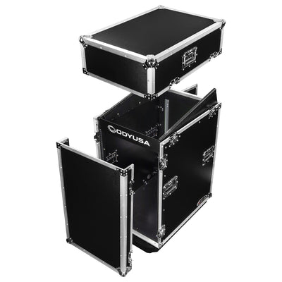 Odyssey FZ1416W - 14U Top Slanted 16U Vertical Pro Combo Rack with Casters.