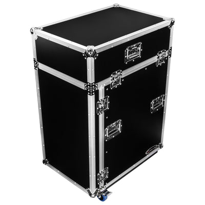 Odyssey FZ1416W - 14U Top Slanted 16U Vertical Pro Combo Rack with Casters.