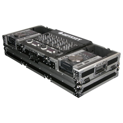 Odyssey FZ19CDIW - Universal 19" Format DJ Mixer and Two Medium Format Media Players Coffin Flight Case.