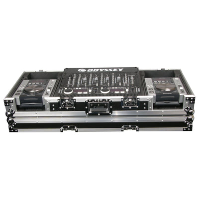 Odyssey FZ19CDIW - Universal 19" Format DJ Mixer and Two Medium Format Media Players Coffin Flight Case.