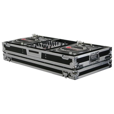 Odyssey FZBM12W - 12" Format DJ Mixer and Two Battle Position Turntables Flight Coffin Case
