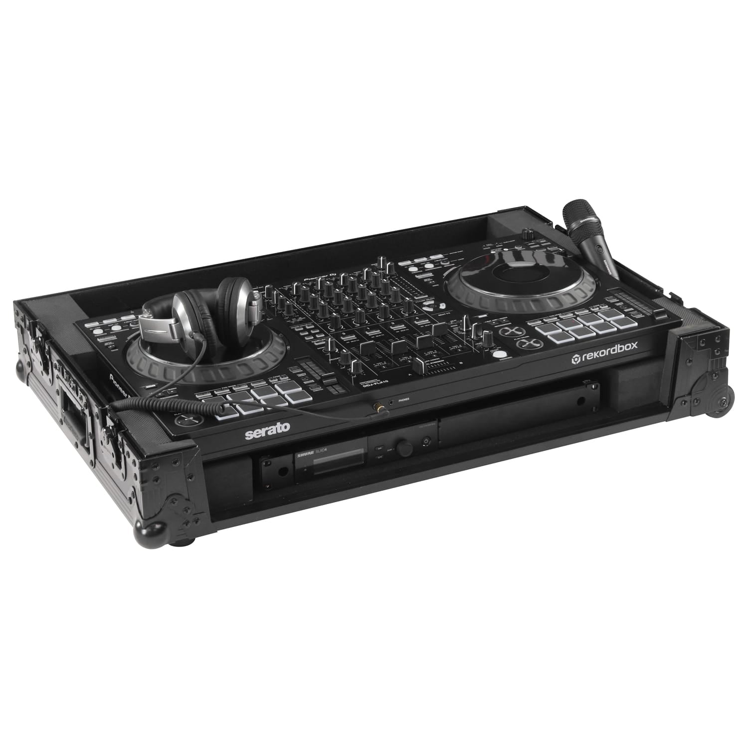 Odyssey FZDDJFLX10CWBL - Odyssey Black Label DDJ-FLX10 1U Flight Case with Corner Wheels