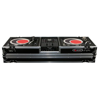 Odyssey FZDJ10W - 10" Format DJ Mixer and Two Standard Position Turntables Flight Coffin Case with Wheels