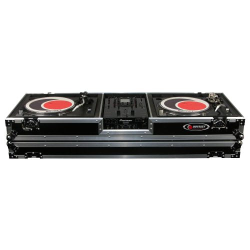 Odyssey FZDJ10W - 10" Format DJ Mixer and Two Standard Position Turntables Flight Coffin Case with Wheels