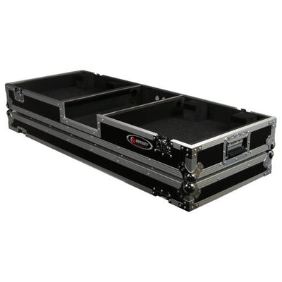 Odyssey FZDJ10W - 10" Format DJ Mixer and Two Standard Position Turntables Flight Coffin Case with Wheels