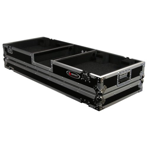 Odyssey FZDJ10W - 10" Format DJ Mixer and Two Standard Position Turntables Flight Coffin Case with Wheels