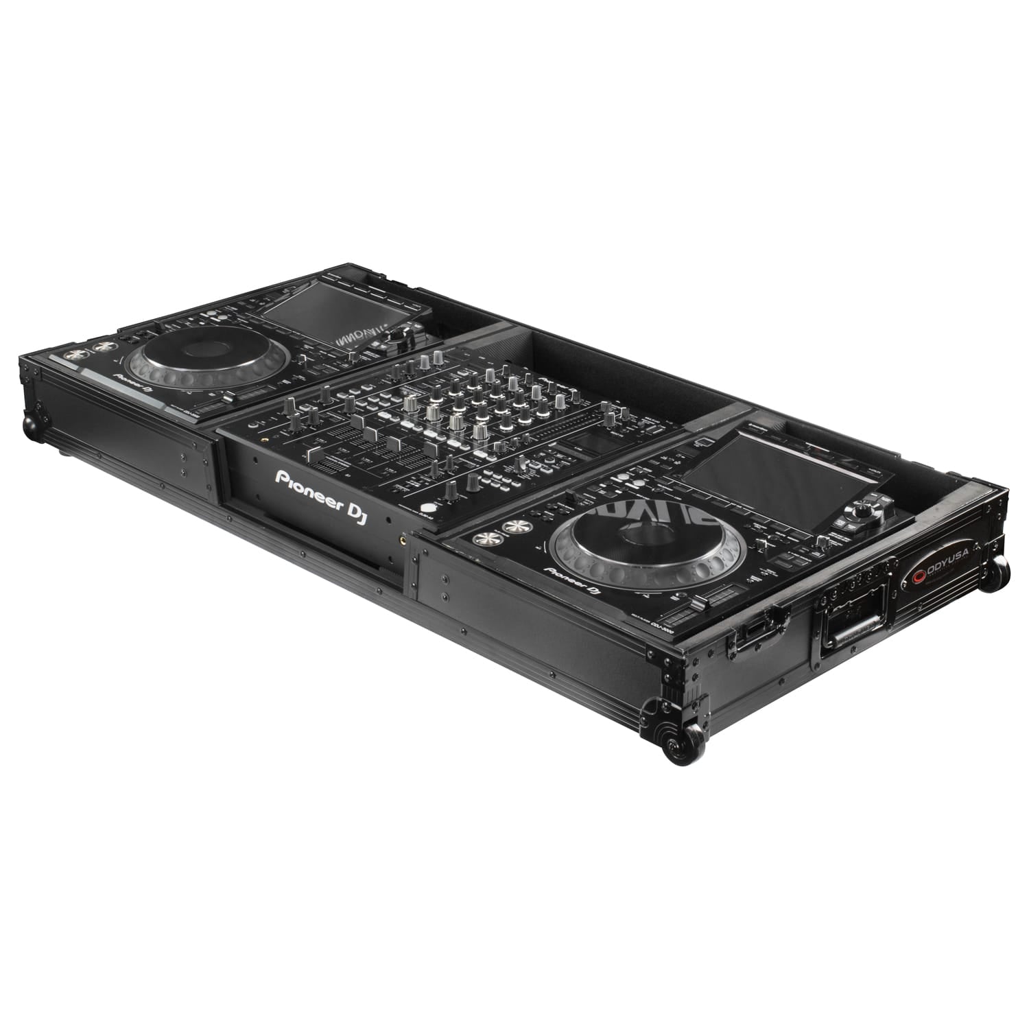 Odyssey FZDJMA9CDJWBL - Black Label DJ Coffin Flight Case with Wheels for DJM-A9 and CDJ-3000 or Similar Size Gear
