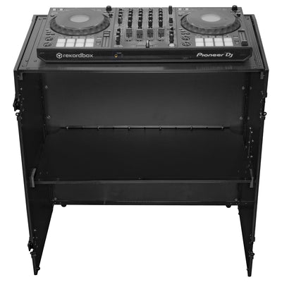 Odyssey FZF33362TBL - 33″ Wide x 36″ Tall Black Two-Tier DJ Fold-out Stand