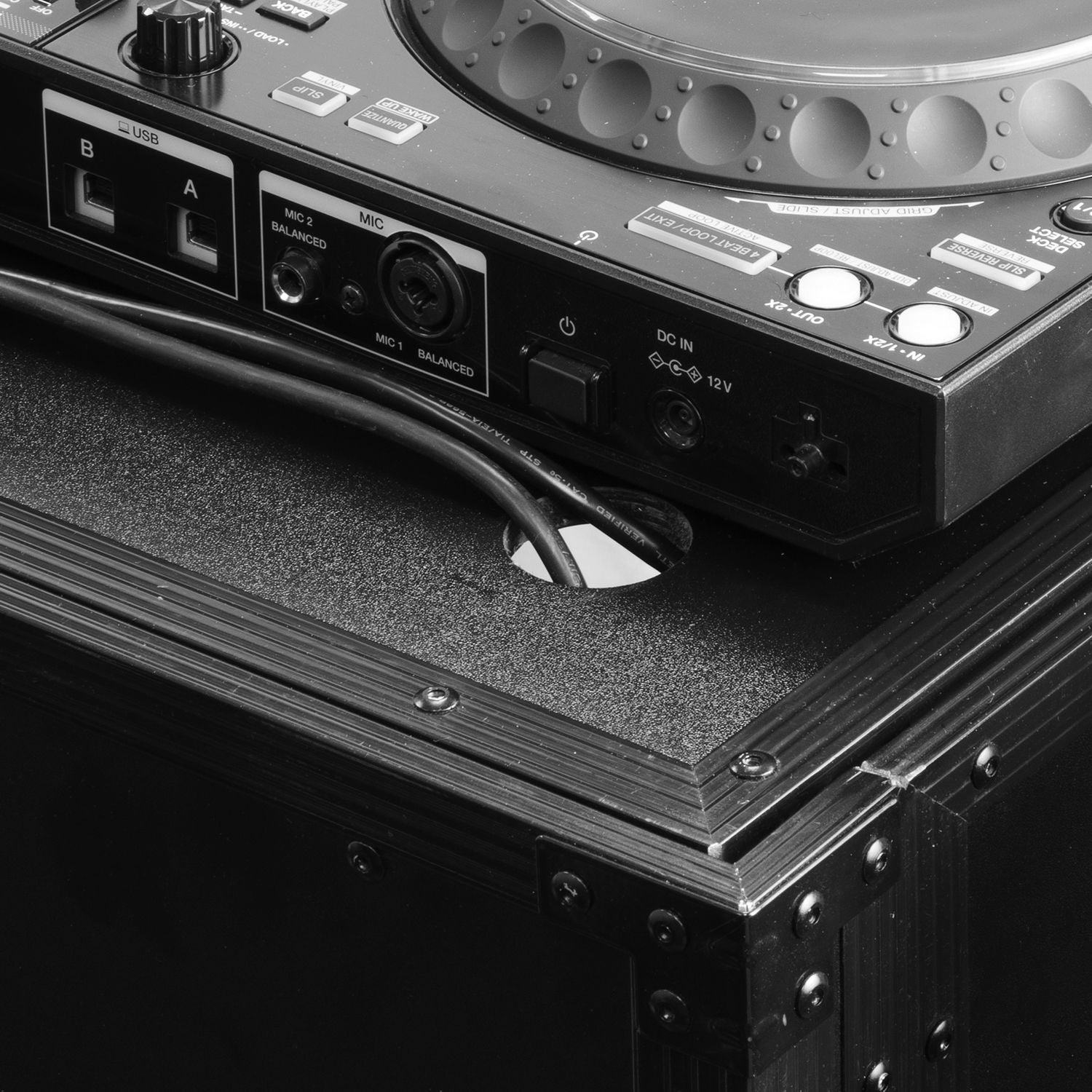 Odyssey FZF33362TBL - 33″ Wide x 36″ Tall Black Two-Tier DJ Fold-out Stand